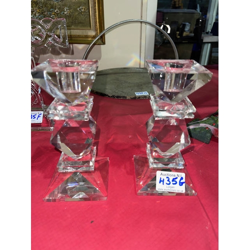 435G - Pair of Galway Crystal Candlesticks