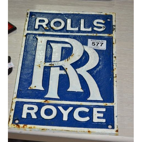 577 - Cast Rolls Royce Sign