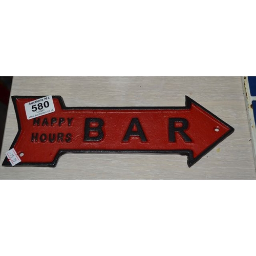 580 - Cast Double Sided Bar Sign