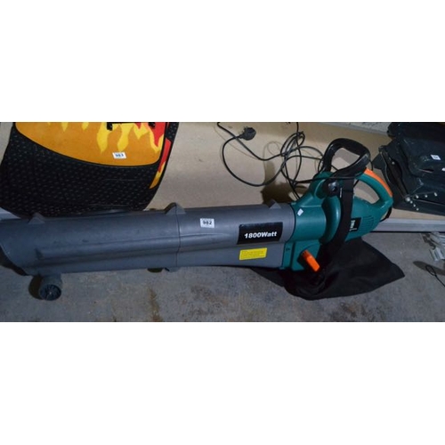 982 - Powerbase 1800w Leaf Blower vac