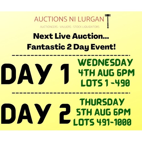 491 - DAY 2 - Thursday 5th Aug - Lots 491-1000