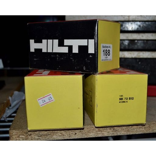 188 - 3 x Box Of Hilti Nails 2 7-8 Inch