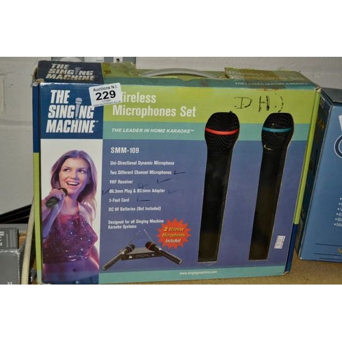 229 - The Singing Machine Wireless Microphone Set