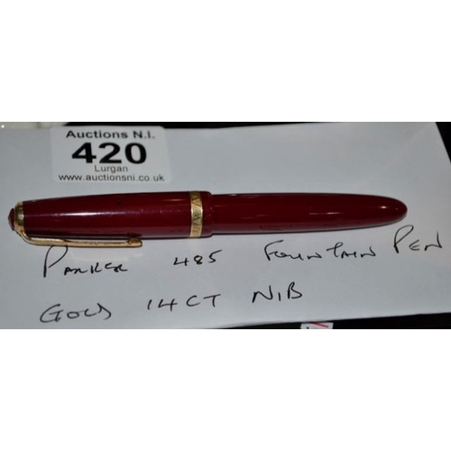 420 - Parker 485 Fountain Pen - 14ct Gold Nib