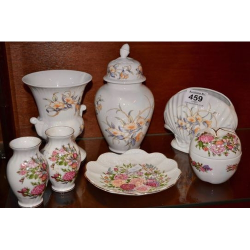 459 - Aynsley Rose Garden Piece x4 + Just Orchids Piece x3