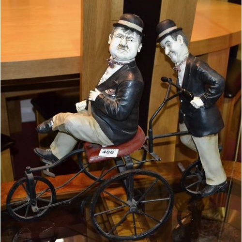 486 - Large Laurel & Hardy On Tricycle