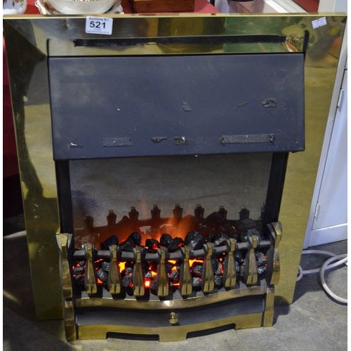 521 - Brass Finished Electric Fire