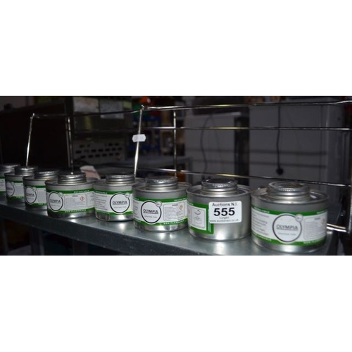 555 - 8 x Chafing Fuel + Stainless Steel Rack