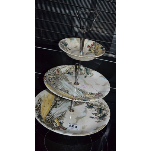 560 - Alton British Anchor 3 Tier Cake Stand