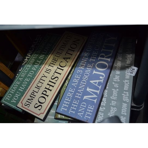 576 - 9 Wooden Quote Plaques