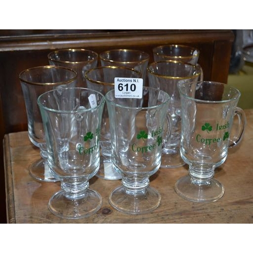 610 - Lot of Irish Coffee Glasses