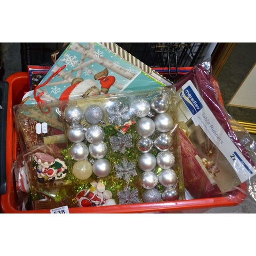 638 - Box of Christmas Decorations/Gift Bags etc