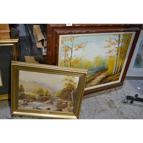 645 - Framed Painting x2