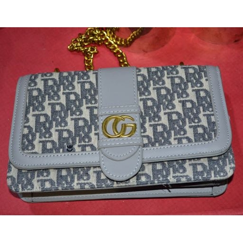 659 - Ladies Grey Stitch Detail Handbag