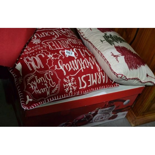 663 - Christmas Box And Cushions