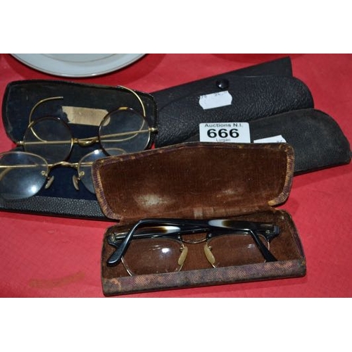 666 - 5 Pairs Of Vintage Spectacles