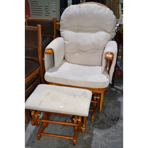 680 - Easy Glider Chair And Matching Footstool