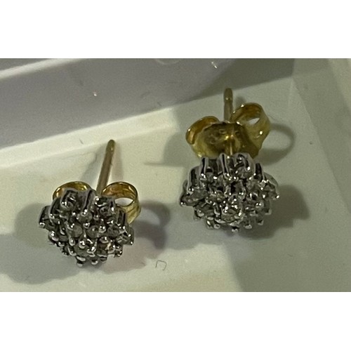 398 - Pair Of 10ct Earrings With 9ct Backs