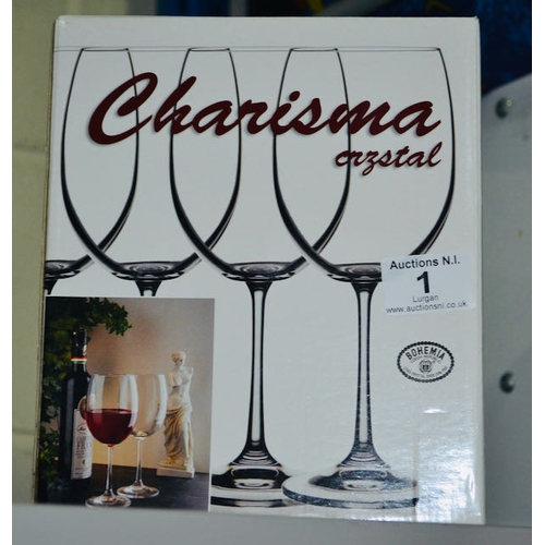 1A - Box Of 4 Wine Glasses