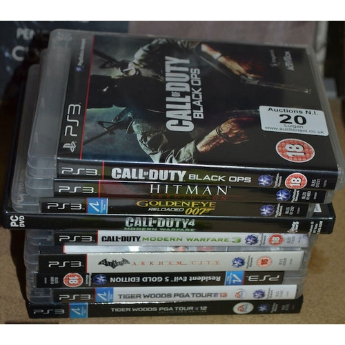 20 - 9 x Ps3 Games Incl C.O.D Black Ops + Hitman