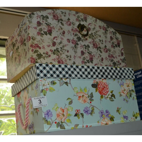3 - 2 x Ornate Storage Boxes