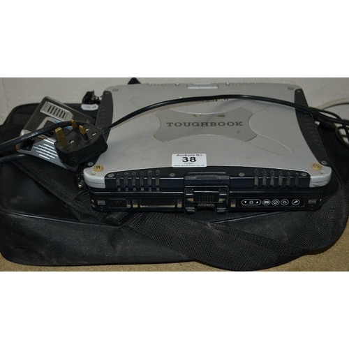 38 - Panasonic Toughbook + Lasaer 150w With Carry Bag. Charging And Powering On