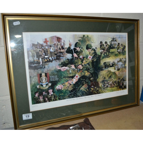 19 - Framed Limited Edition Signed R.D. Beattie North Irish Field Ambulance Royal Army Medical Corps Prin... 