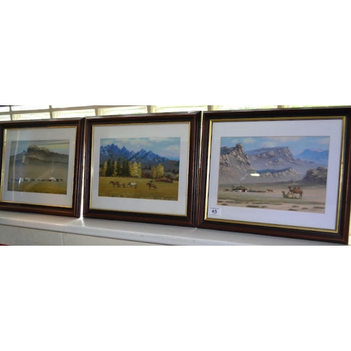 45 - 3 x Framed B. Ochirhuyag Oil Paintings