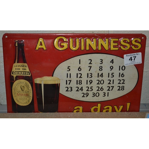 47 - Metal A Guinness A Day Sign