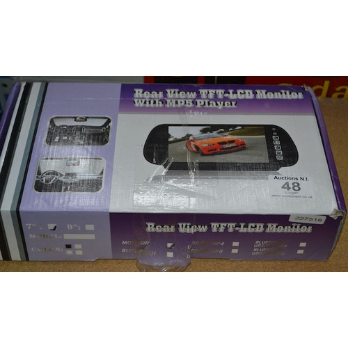 48 - Rear View TFT LCD Monitor With MP5 Player - Boxed