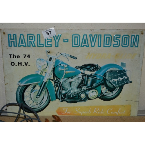 57 - Metal Harley Davidson Sign