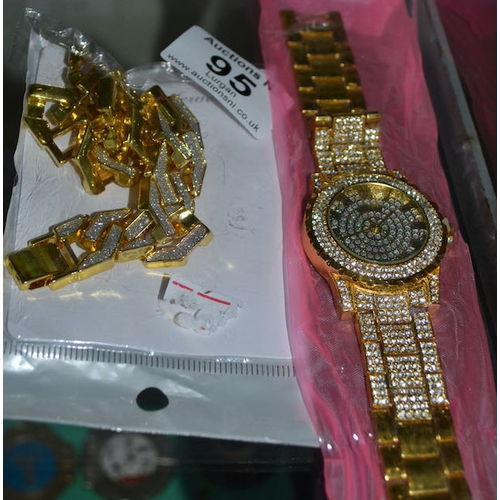 95 - Bling Watch & Bracelet Set