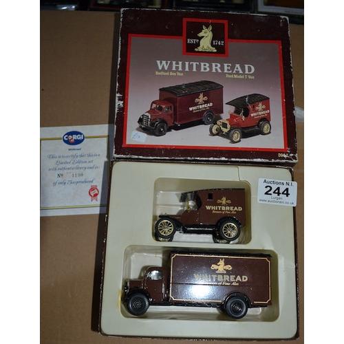 244 - Corgi Die Cast Whitbread Bedford Box Van & Ford Model T Van