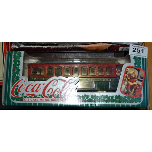 251 - Coca Cola Die Cast Metal Bank With Santa