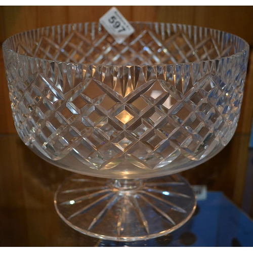 597 - Large Crystal Footed Bowl