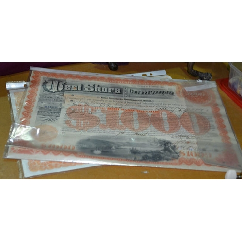 785 - 2 x Vintage Shares Certificates