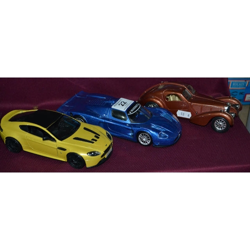 22 - Die Cast Vechile x 3 - Aston Martin, Maserati & Bugatti