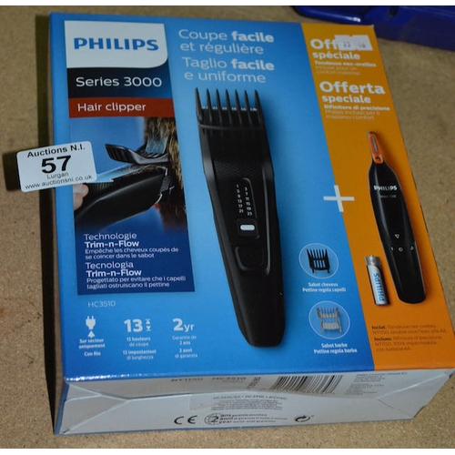 57 - Philips Series 3000 Hair Clipper With Philips Series 1000 Precision Trimmer