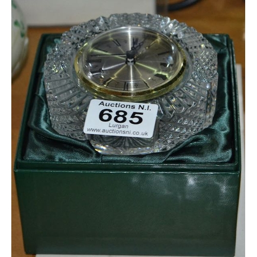 685 - Tyrone Crystal Clock - Boxed