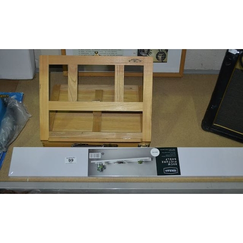 99 - Windsor & Newton Tabletop Easel + White Wall Shelf