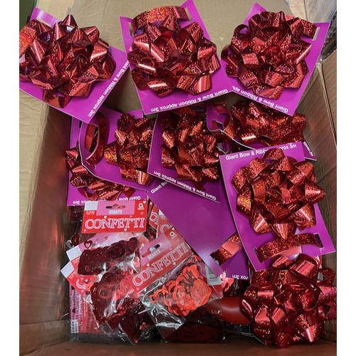 743 - Large box of Valentine Bows and Confetti