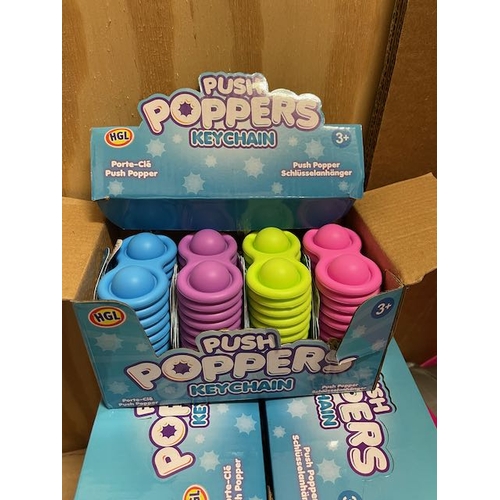 763 - Box of 56 Push Popper Key rings