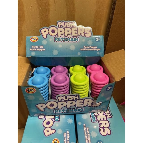 764 - Box of 56 Push Popper Key rings