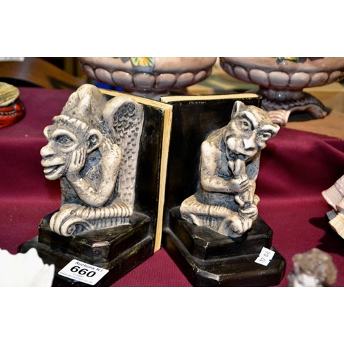 660 - pair Of Gothic Style Bookends