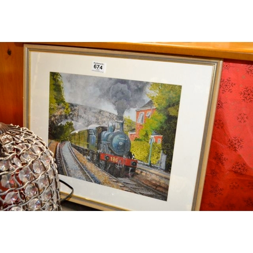 674 - Framed Rosemary Bowman Train Print