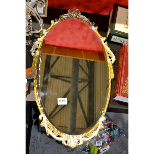 676 - Ornate Vintage Bevelled Mirror