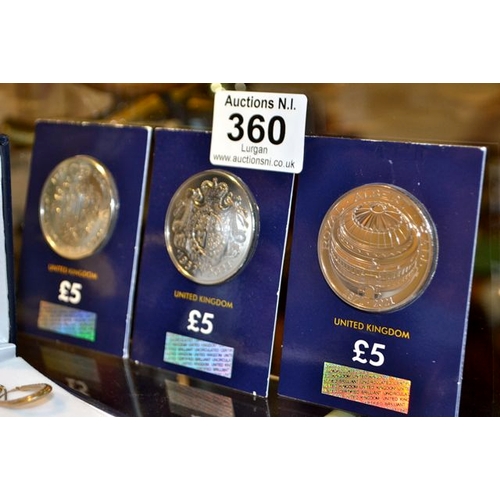 360 - Collectable £5 coin x 3