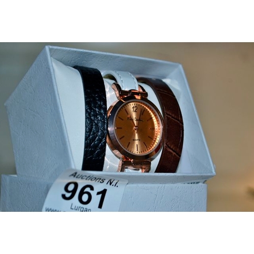 961 - Pierre Cardin Watch With Spare Straps - Boxed