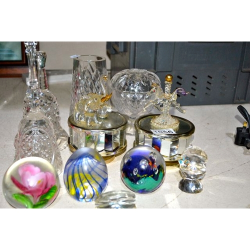 1056 - Lot Of Collectables Incl Paper Weights & Cut Glass