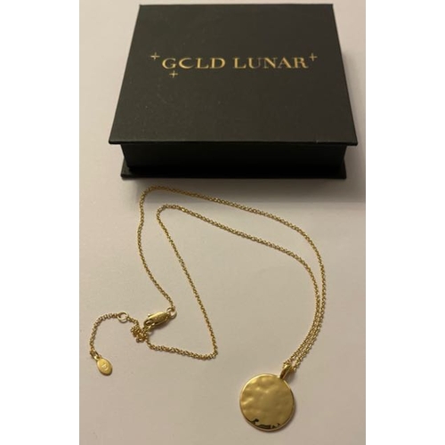 231 - Gold Lunar Hammered Disc Necklace